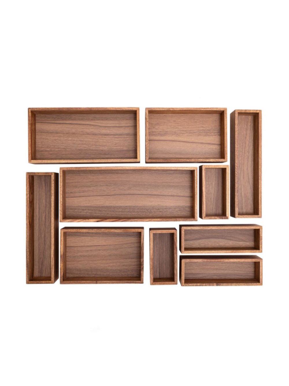 Seville Classics 10-Piece Acacia Storage Box Set
